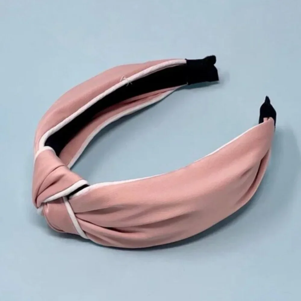 NWT Leah Piped Top Knot Pink Headband